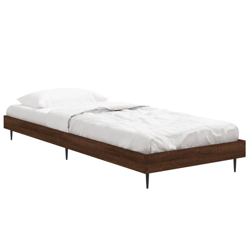 Bedframe Bewerkt Hout Bruin Eikenkleur 75 x 190 cm