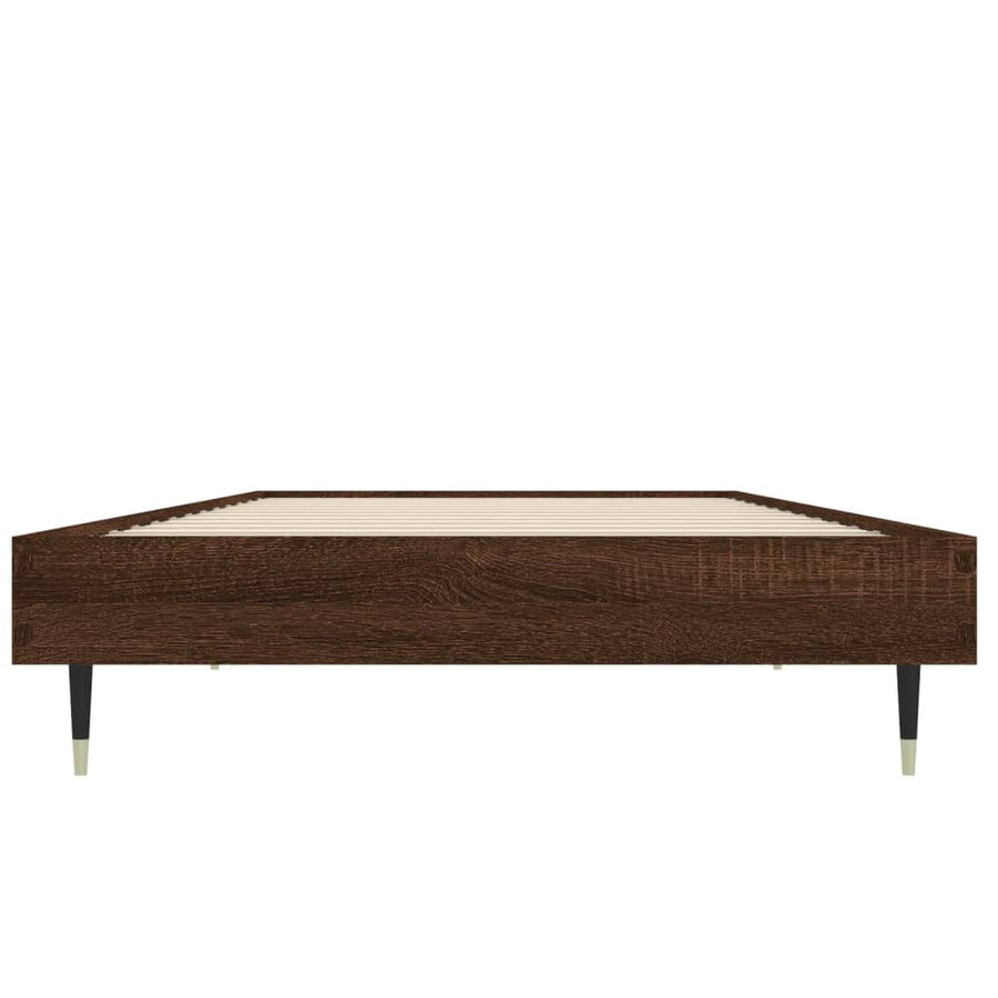 Bedframe Bewerkt Hout Bruin Eikenkleur 75 x 190 cm
