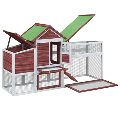 Kippenhok 186,5x58,5x113 cm massief grenenhout mokkakleurig Mokka