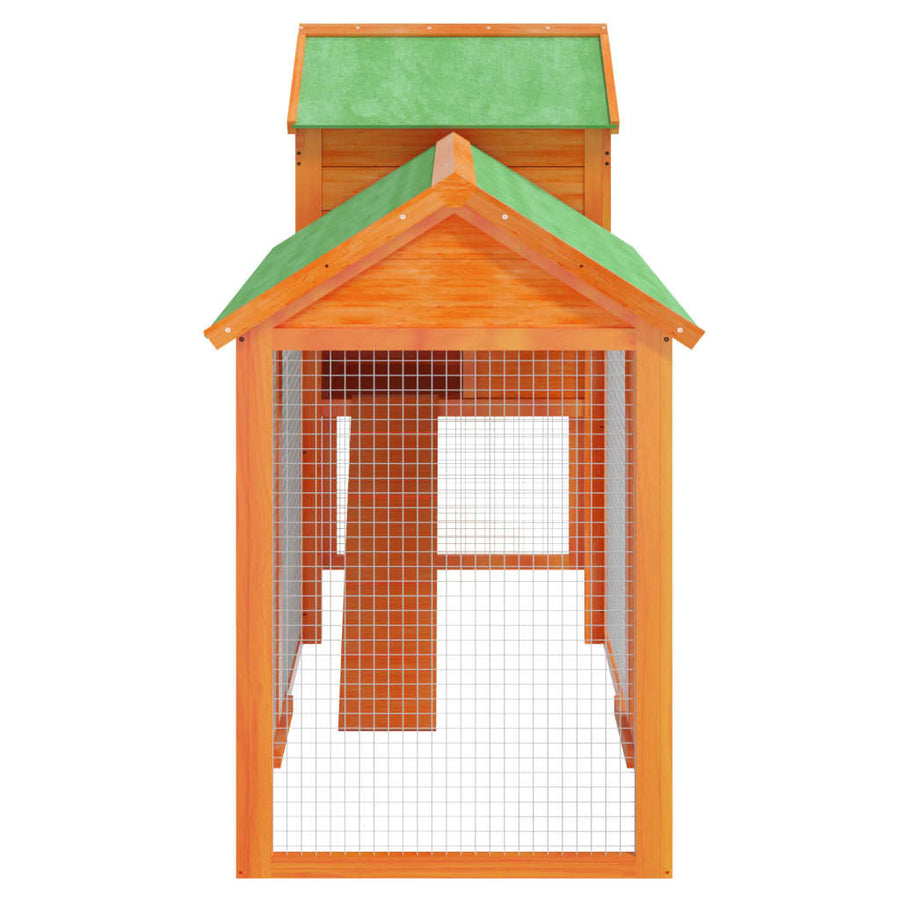 Kippenhok 193x65x117 cm massief grenenhout bruin Bruin