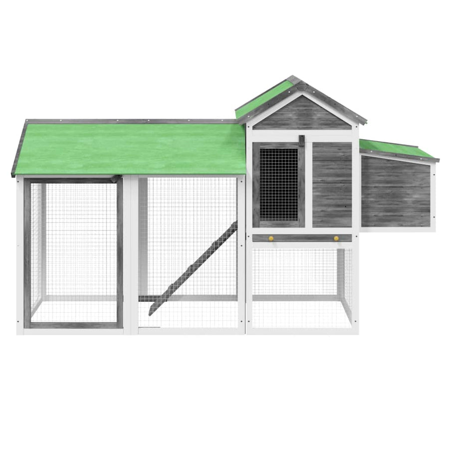 Kippenhok 193X65X117 Cm Massief Grenenhout Grijs