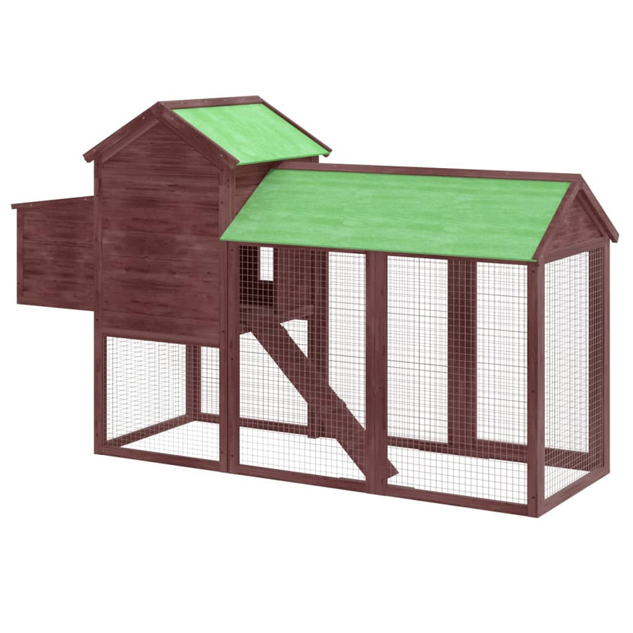 Kippenhok 193X65X117 Cm Massief Grenenhout Kleurig Mokka