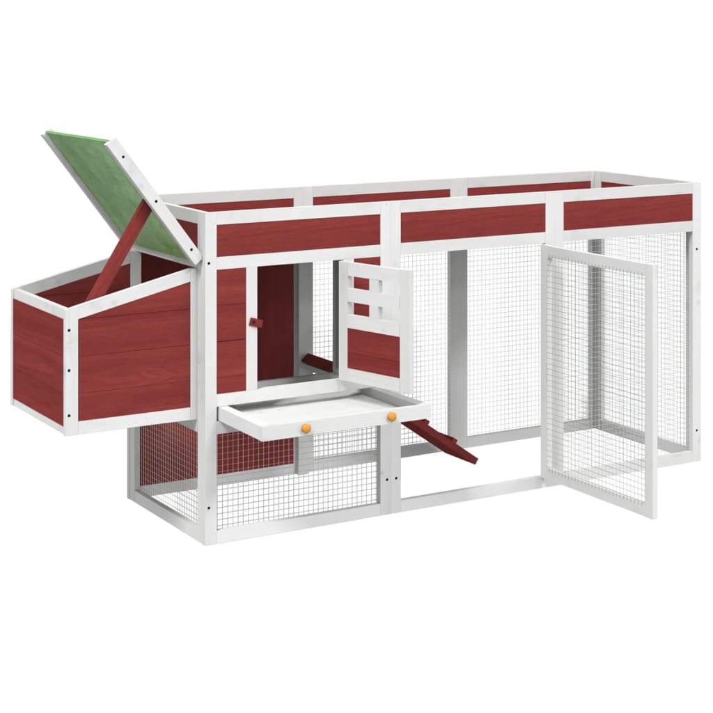 Kippenhok 204x50x84 cm massief grenenhout mokkakleurig Mokka