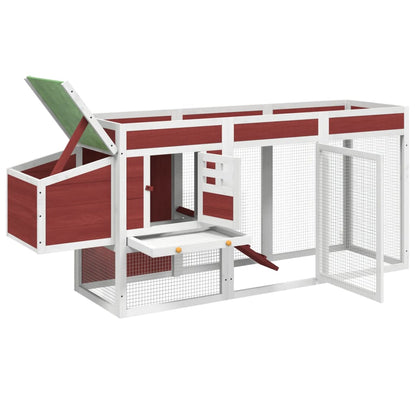 Kippenhok 204x50x84 cm massief grenenhout mokkakleurig Mokka