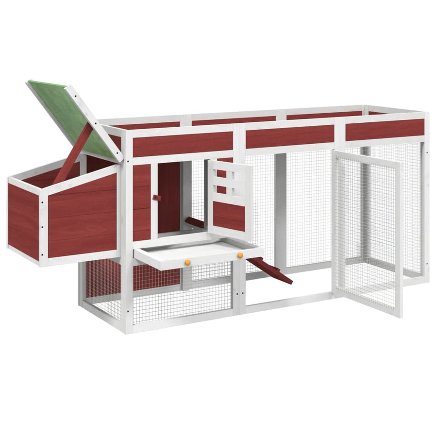 Kippenhok 204x50x84 cm massief grenenhout mokkakleurig Mokka