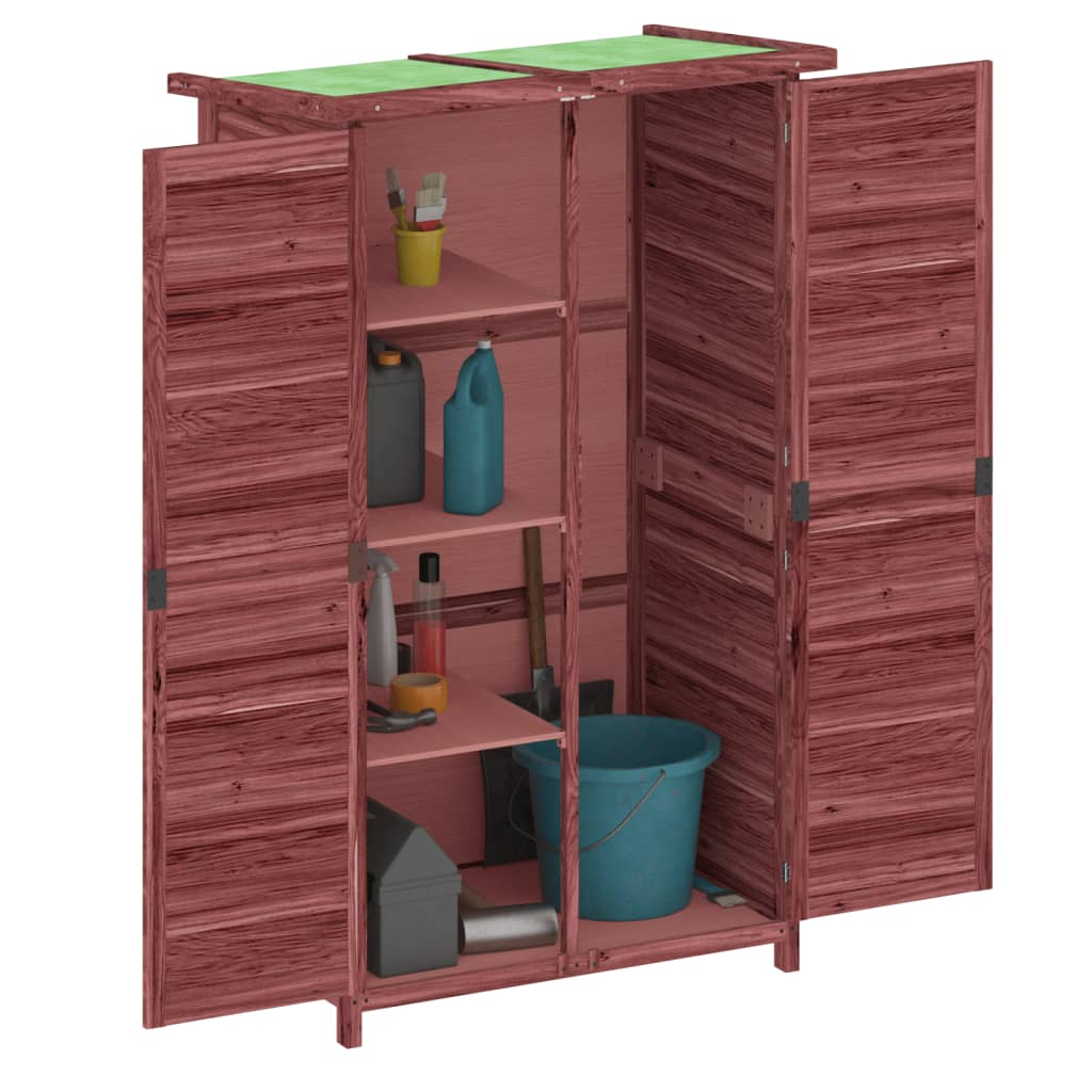 Tuinschuur 83X57X140 Cm Massief Grenenhout Kleurig Mokka