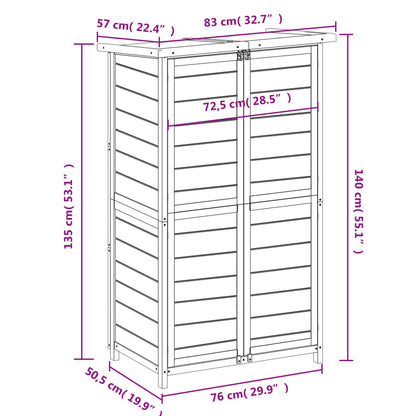 Tuinschuur 83X57X140 Cm Massief Grenenhout Kleurig Mokka