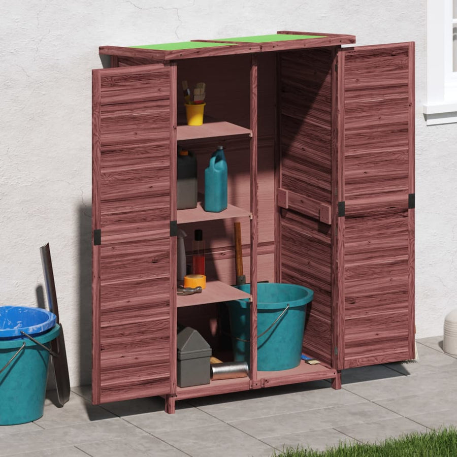 Tuinschuur 83X57X140 Cm Massief Grenenhout Kleurig Mokka