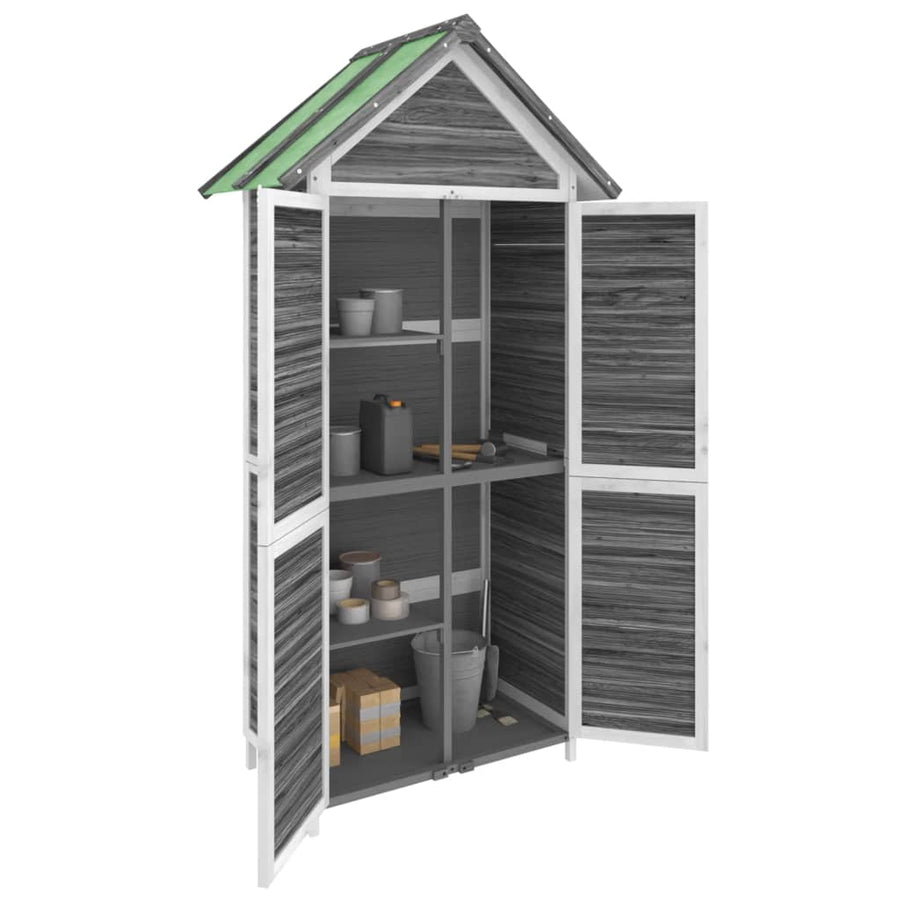 Tuinschuur 89X52,5X175 Cm Massief Grenenhout Grijs