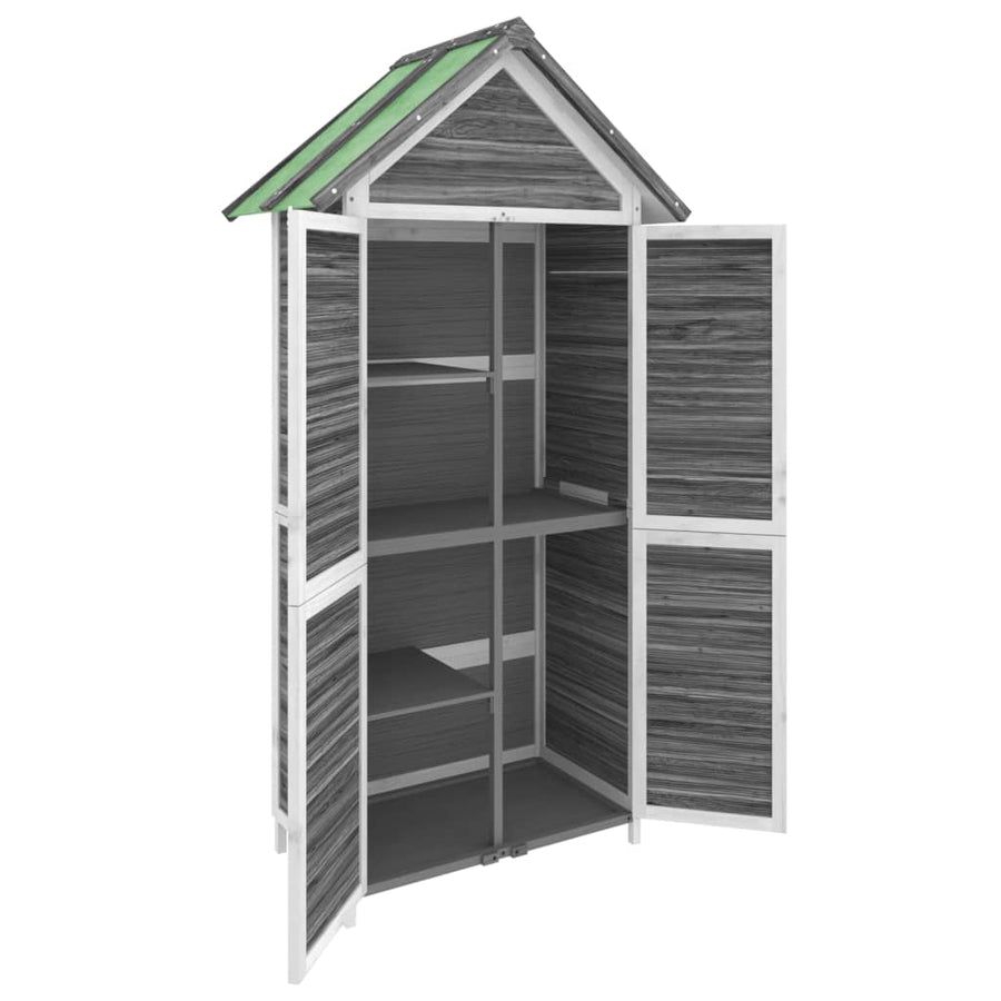 Tuinschuur 89X52,5X175 Cm Massief Grenenhout Grijs
