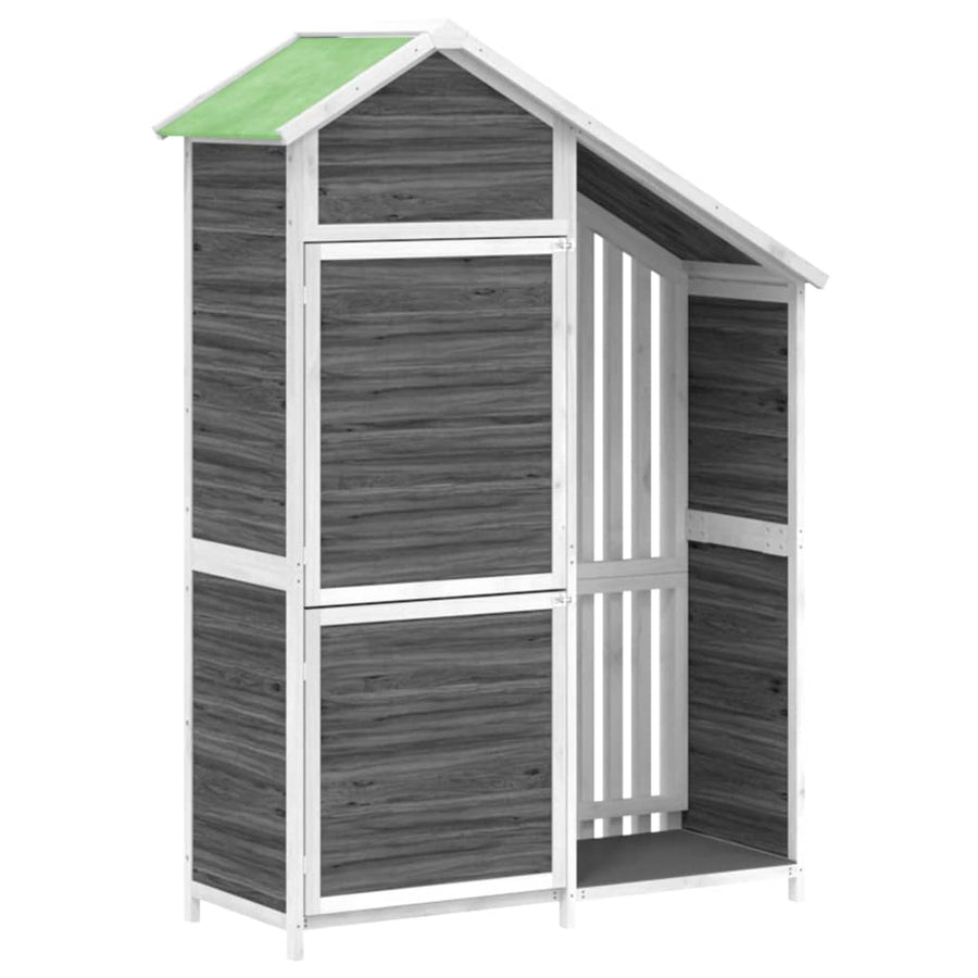 Tuinschuur 120X53,5X170 Cm Massief Grenenhout Grijs