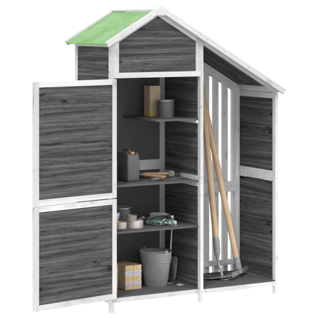 Tuinschuur 120X53,5X170 Cm Massief Grenenhout Grijs