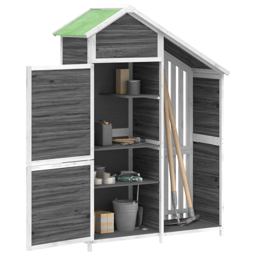 Tuinschuur 120X53,5X170 Cm Massief Grenenhout Grijs