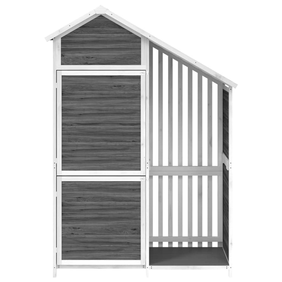 Tuinschuur 120X53,5X170 Cm Massief Grenenhout Grijs