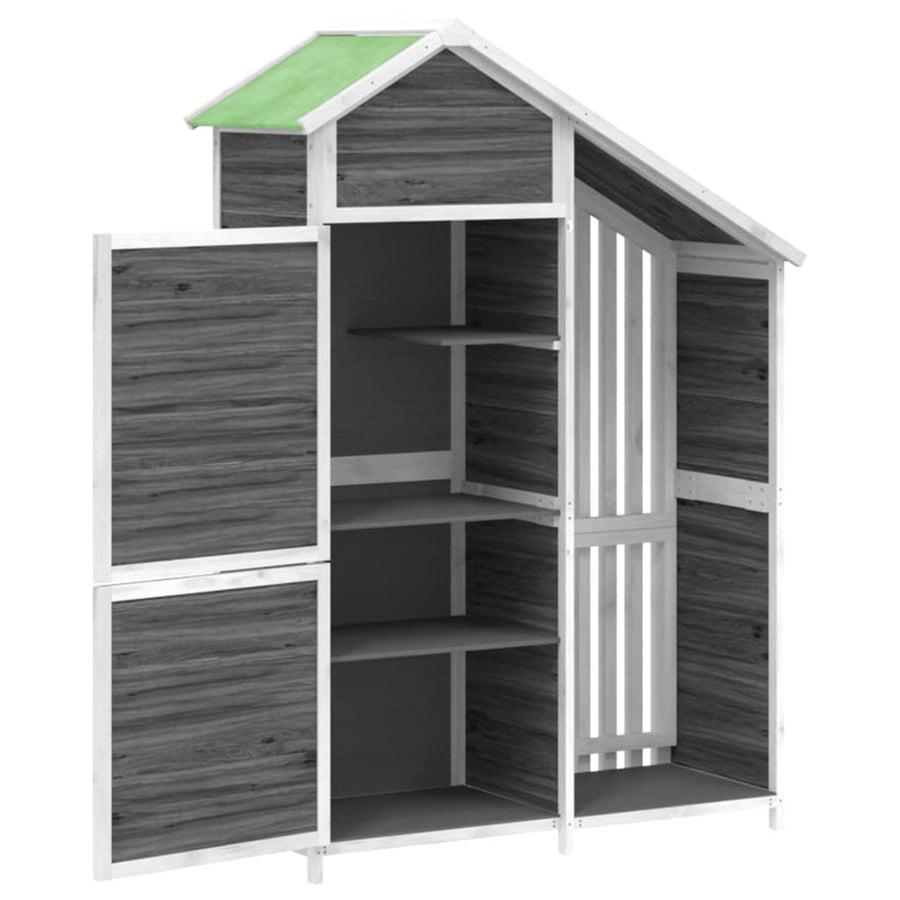 Tuinschuur 120X53,5X170 Cm Massief Grenenhout Grijs