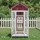 Volière 91,5x53x170 cm massief grenenhout rood