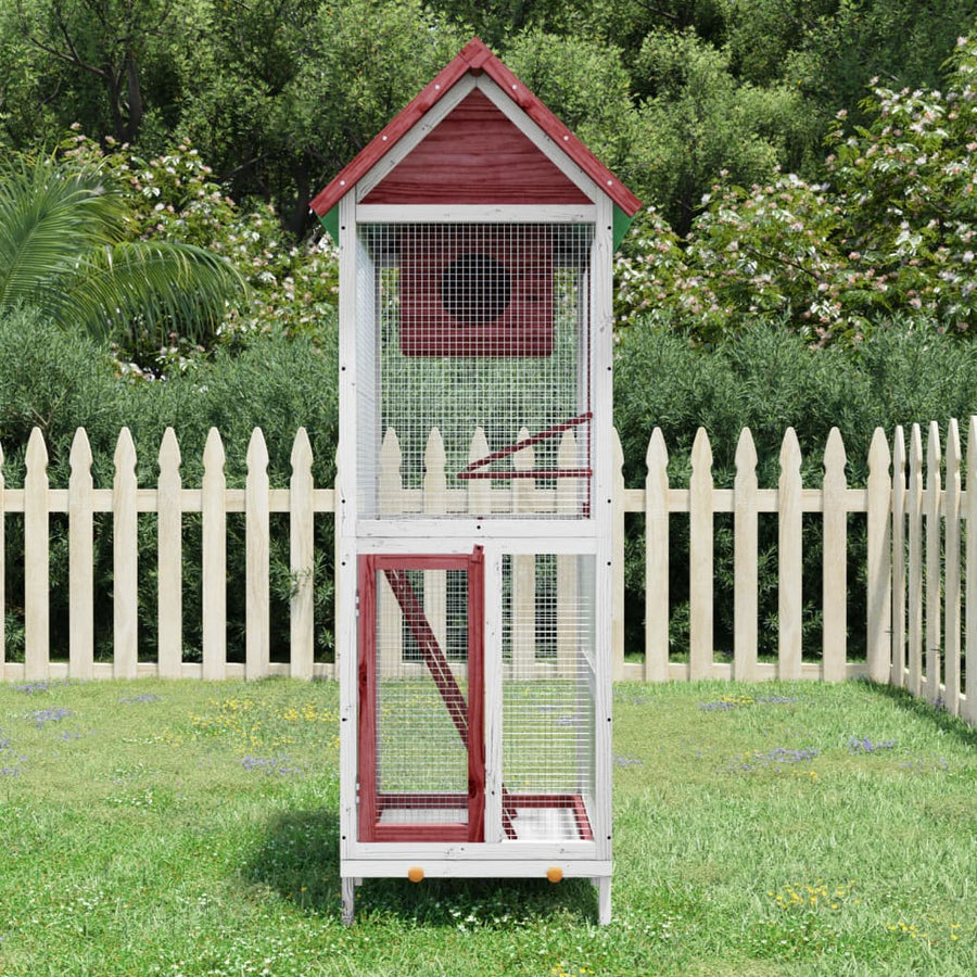 Volière 60X58,5X160 Cm Massief Grenenhout Kleurig Mokka
