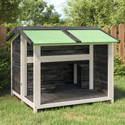 Hondenhok massief grenenhout grijs 96x87x80,5 cm