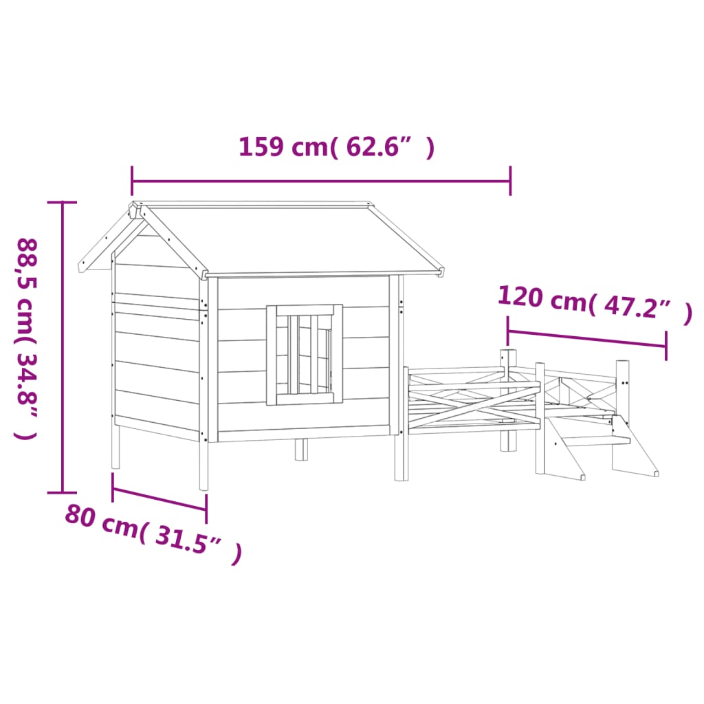 Hondenhok 159X120X88,5 Cm Massief Grenenhout Kleurig Mokka