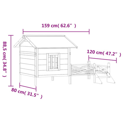 Hondenhok 159X120X88,5 Cm Massief Grenenhout Kleurig Mokka