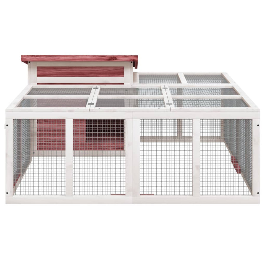 Konijnenhok 144X123X67,5 Cm Massief Grenenhout Kleurig