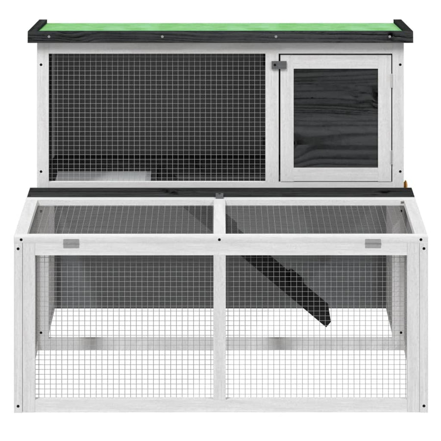Konijnenhok 102X90X84,5 Cm Massief Grenenhout Grijs