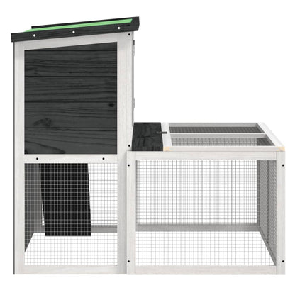 Konijnenhok 102X90X84,5 Cm Massief Grenenhout Grijs