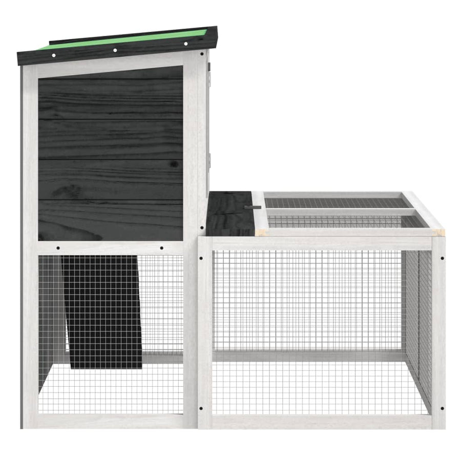 Konijnenhok 102X90X84,5 Cm Massief Grenenhout Grijs