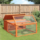 Rabbit hutch 117.5x97x47.5 cm solid pine wood brown