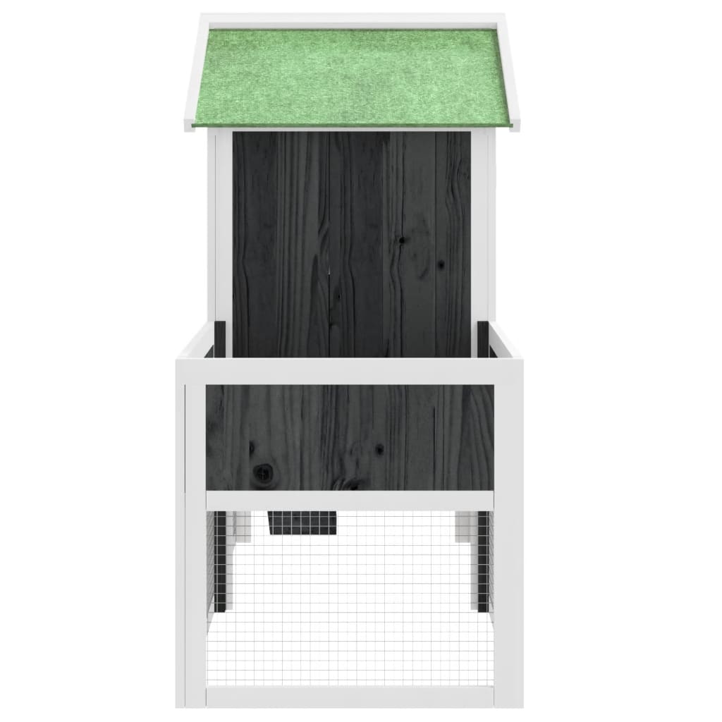 Konijnenhok 170x63x113 cm massief grenenhout grijs Grijs