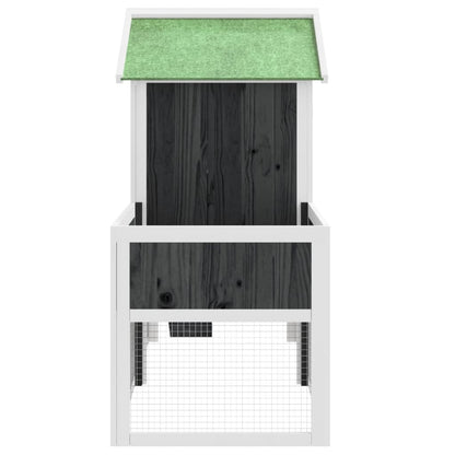 Konijnenhok 170x63x113 cm massief grenenhout grijs Grijs