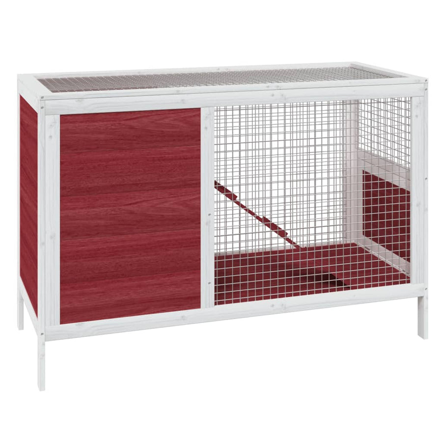 Konijnenhok 103x44x69,5 cm massief grenenhout mokkakleurig Mokka