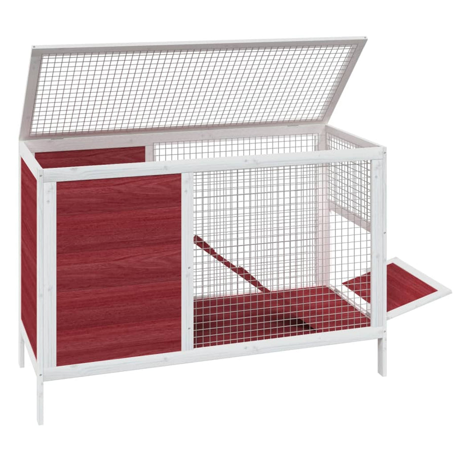 Konijnenhok 103x44x69,5 cm massief grenenhout mokkakleurig Mokka