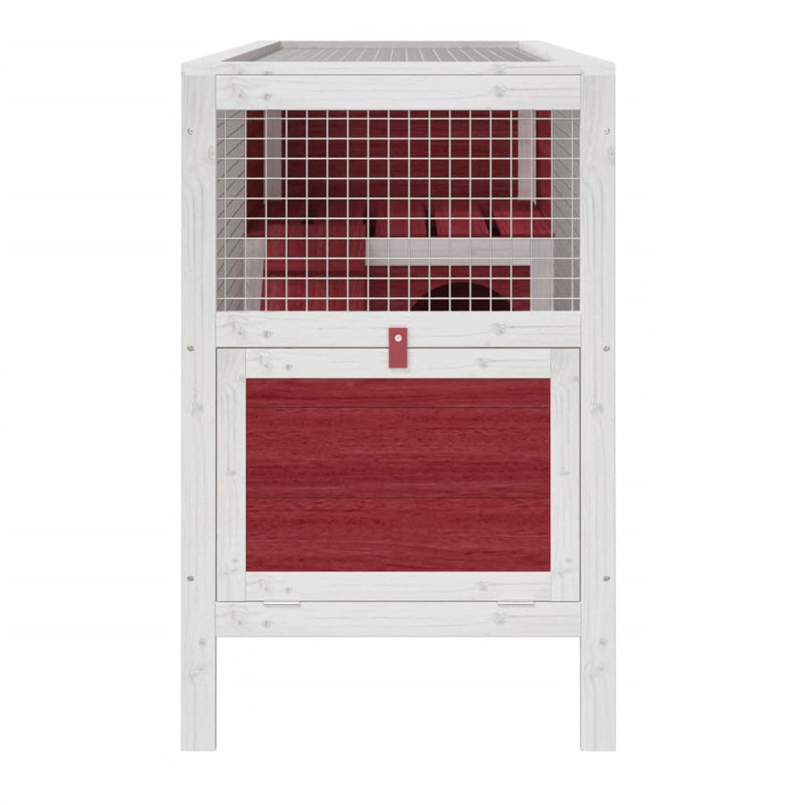 Konijnenhok 103x44x69,5 cm massief grenenhout mokkakleurig Mokka
