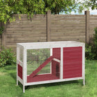 Konijnenhok 103x44x69,5 cm massief grenenhout mokka