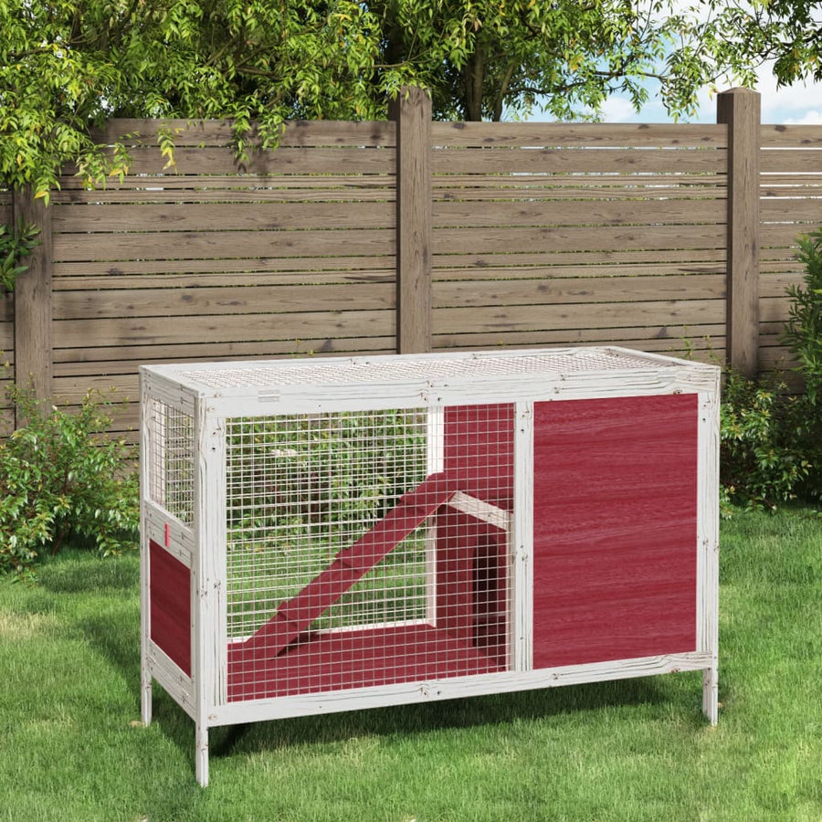 Konijnenhok 103x44x69,5 cm massief grenenhout mokkakleurig Mokka