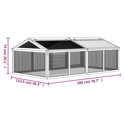Dierenren 200X112,5X74 Cm Massief Grenenhout Mokkakleurig