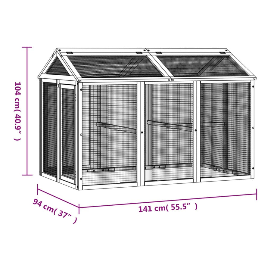 Dierenren 141X94X104 Cm Massief Grenenhout Kleurig Mokka