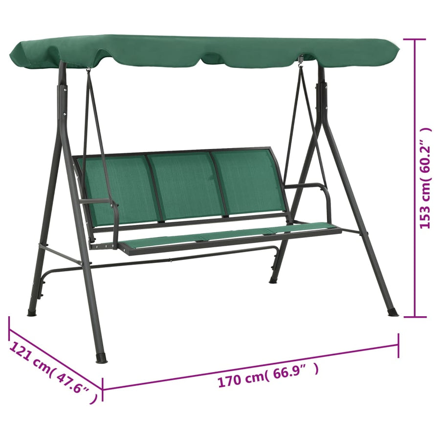 Schommelbank 170 Cm Textileen En Staal Groen