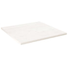 Tabletop square 70x70x2.5 cm solid pine wood white
