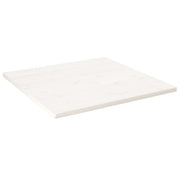 Tabletop square 70x70x2.5 cm solid pine wood white