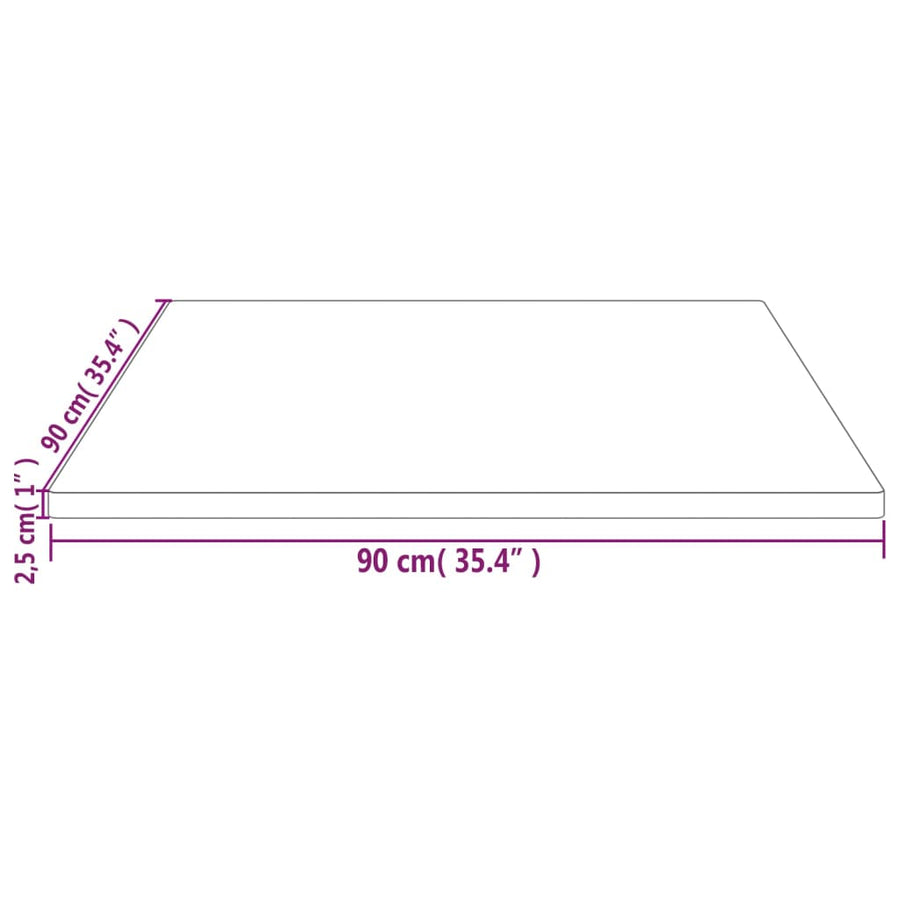 Tafelblad Vierkant 90X90X2,5 Cm Massief Grenenhout