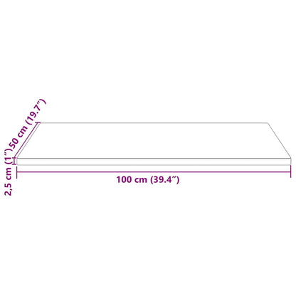 Tafelblad rechthoekig 100x50x2,5 cm massief grenenhout