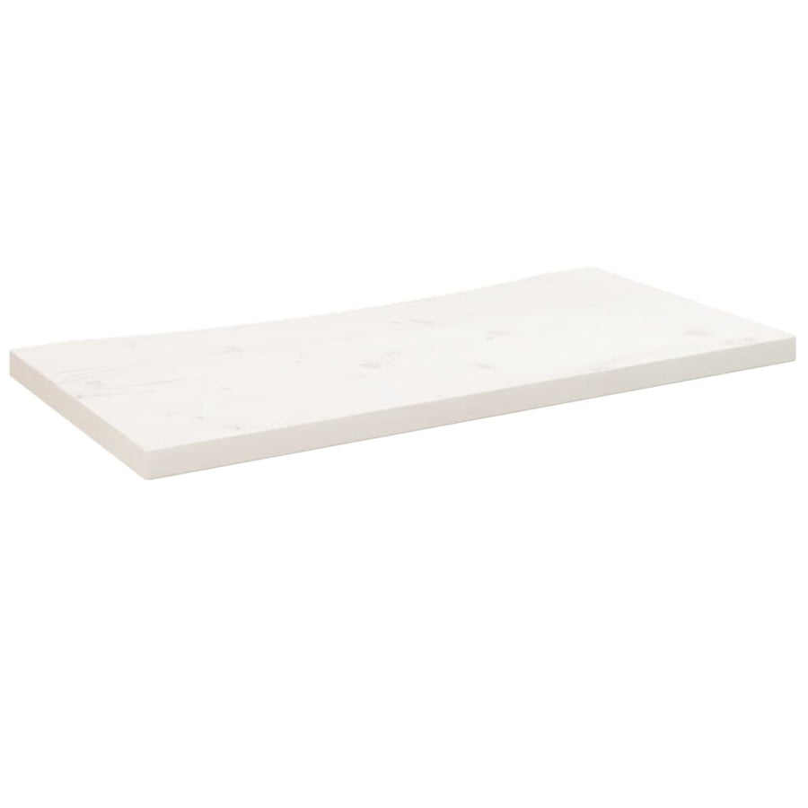Bureaublad 80X40X2,5 Cm Massief Grenenhout Wit