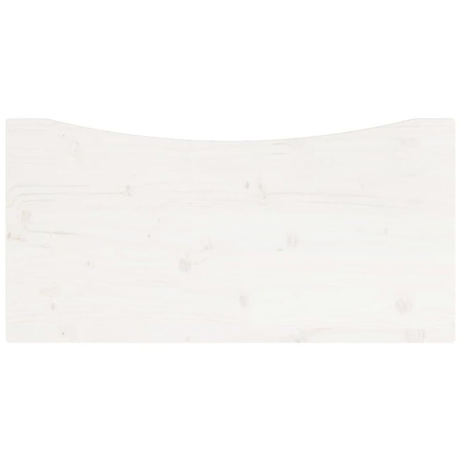 Bureaublad 80X40X2,5 Cm Massief Grenenhout Wit