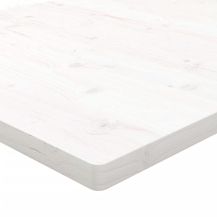 Bureaublad 80X40X2,5 Cm Massief Grenenhout Wit