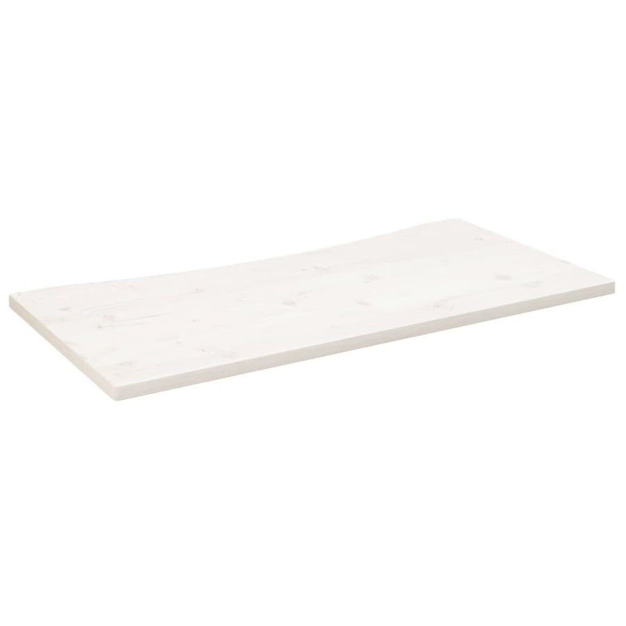 Bureaublad 100X50X2,5 Cm Massief Grenenhout Wit