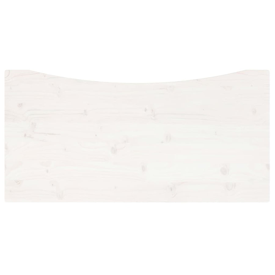 Bureaublad 100X50X2,5 Cm Massief Grenenhout Wit