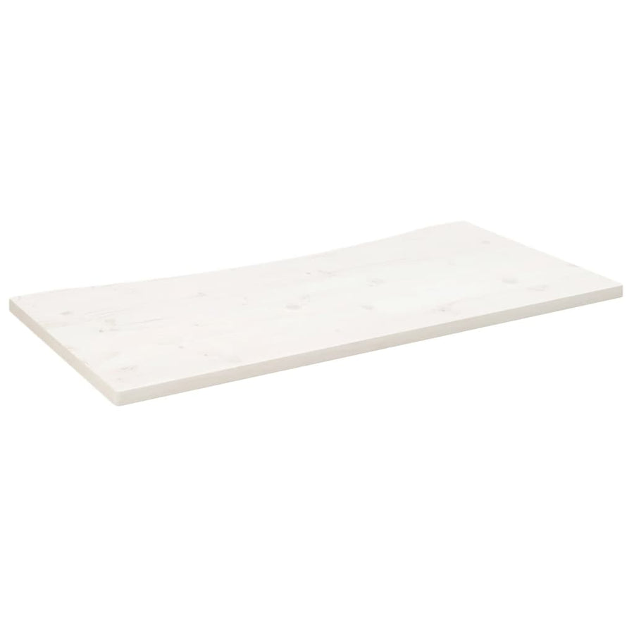 Bureaublad 110X60X2,5 Cm Massief Grenenhout Wit