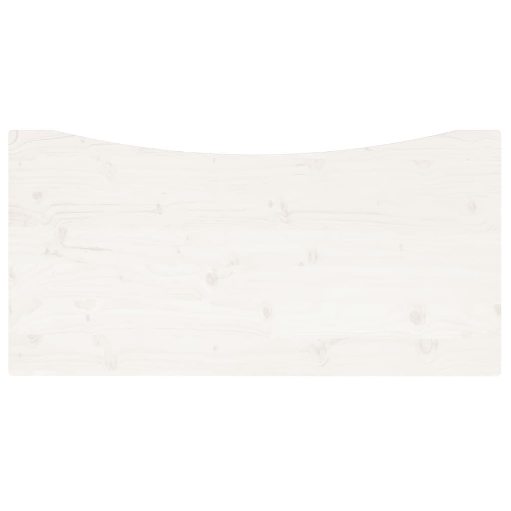 Bureaublad 110X60X2,5 Cm Massief Grenenhout Wit